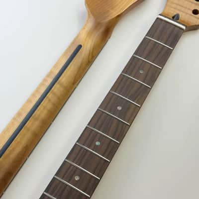 Roasted Tiger Maple Guitar Tele Style Neck, Rosewood 22 Frets Fingerboard image 2