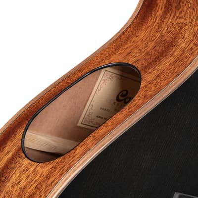 Cort MODERNBLACK Masterpiece Series Modern Concert Body Solid European Sitka Spruce Top Walnut Reinforced Mahogany Neck 6-String Acoustic-Electric Guitar w/Hard Case image 15