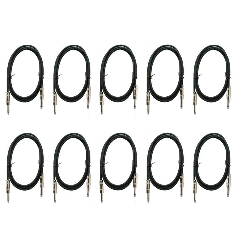 10 Pack 3Ft Premium Guitar Effect Pedal Instrument Shielded 1/4 Patch Cable Cord image 1