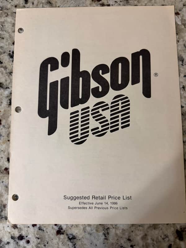Gibson Price List - 1986 les Paul studio standard custom SG special invader explorer flying V EDS – 1275 image 1