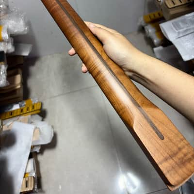 Reverse Big head 22 fret Roasted flame Maple guitar neck 25.5in repalce image 3