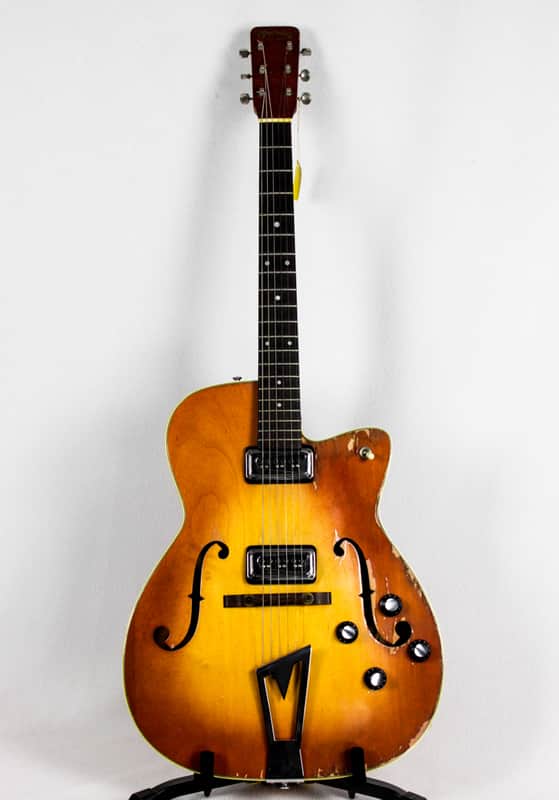 Martin F-55 1964 vintage hollow body electric guitar with DeArmonds image 1