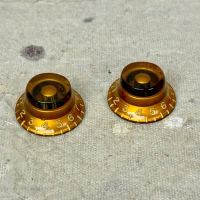 1950's Gibson Guitar Gold Bonnet Knobs Set of 2 Les Paul Burst ES 335 1955-1960 image 2