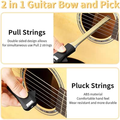 Guitar Bow, Ebow for Guitar Playing Bow, 2-in-1 Guitar Bow Pick Create Cello and Violin-Like Sounds, Creative Gift for Guitar Enthusiasts Players, image 5