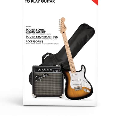Squier Sonic® Stratocaster® Pack, Maple Fingerboard, 2-Color Sunburst, Gig Bag, 10G - 120V image 9