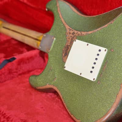 American Fender Stratocaster Relic Nitro Lime Squeezer Green Sparkle SSS-CS 54'S image 18