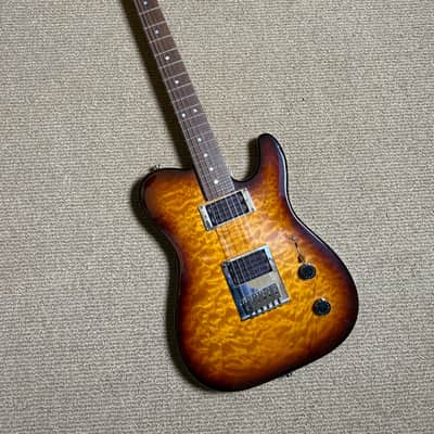 Warmoth Custom Tele Shaped Electric Guitar Vintage Burst image 1