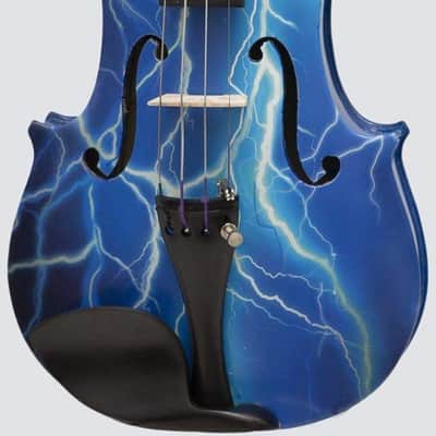 Rozanna's Blue Lightning Violin Outfit 4/4 crystal fine tuners, carbon fiber bow image 3