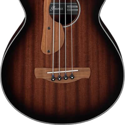Ibanez AEGB24FEMHS Acoustic-Electric Fretless 4-String Bass Guitar, Sapele Top, Mahogany Sunburst image 1