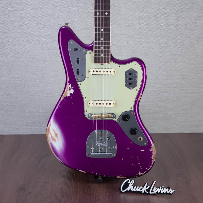 Fender Custom Shop 1965 Jaguar Electric Guitar Heavy Relic - Faded Purple Metallic - #R141588 image 1