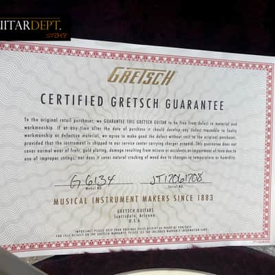 ✮RARE✮SUPERB✮2017 Gretsch G-6134 LTV White Penguin ✮ LACQUER TV JONES ! ✮ COA ✮ AMAZING image 7