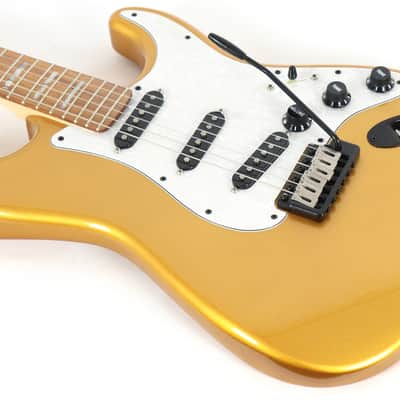 All Music Inc. Collection Custom Gold Sparkle Block Inlay Strat Electric Guitar image 5