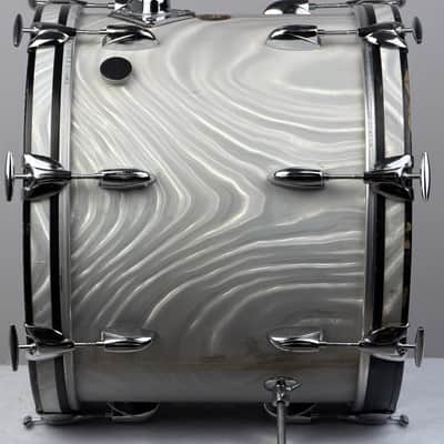 Gretsch 18/12/12/14/5.5x14" 60's Round Badge Bop Drum Set - White Satin Flame image 9