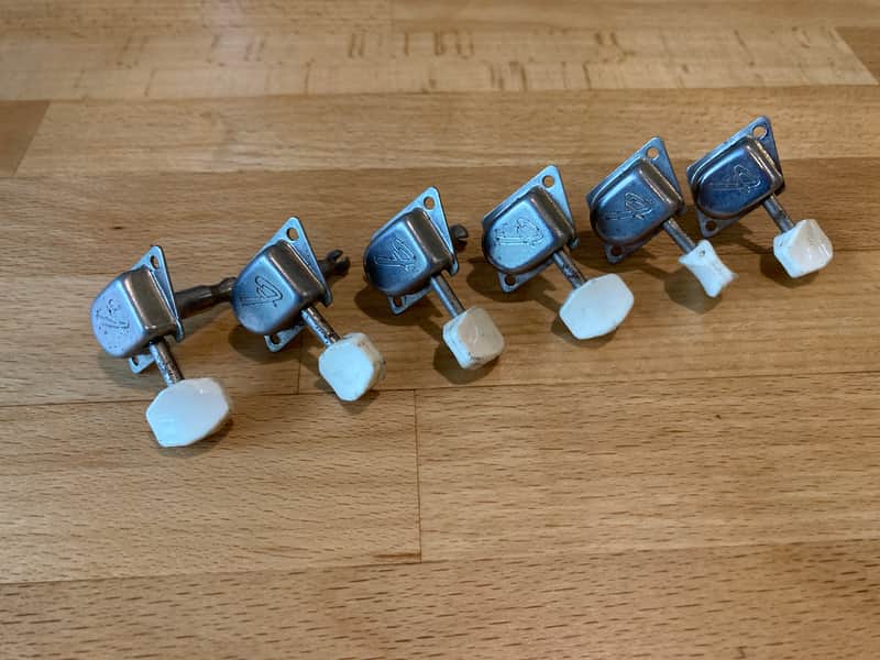 Fender Guitar Tuners CBS Era White Button Tuner Pegs Mustang Coronado Duo Sonic 60s 70s image 1