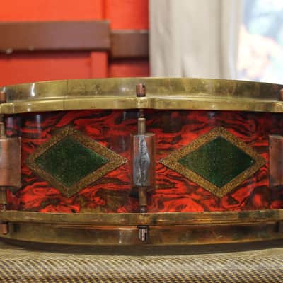 1930s Premier Dominion Super 5.5"x14" Snare Drum in Sunset Pearl image 4