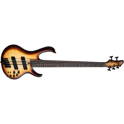 Ibanez BTB705LM-NNF BTB Bass Workshop 5-String Multi-Sscale Bass - Natural Browned Burst Flat image 5