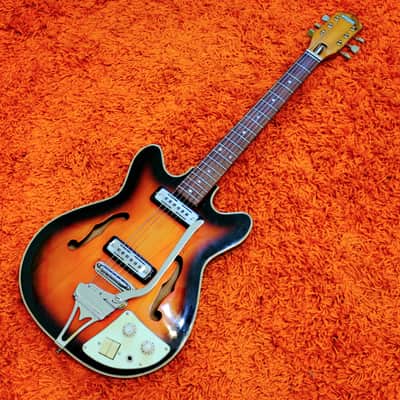 Truetone 5DC9863 (Teisco Kawai EP-8T) 60's - Hollowbody Electric Guitar Redburst image 2