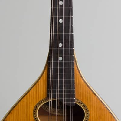 Vega  Style 201 Flat Back, Bent Top Mandolin (1916), ser. #34381, black tolex hard shell case. image 8