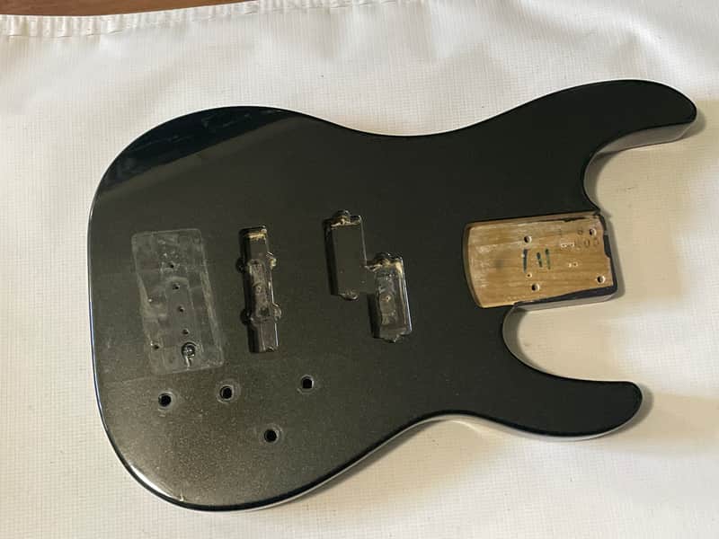 1990's Japan Jackson Professional Concert V 5 String Forest Green Metallic P & J Black Bass Guitar Body image 1