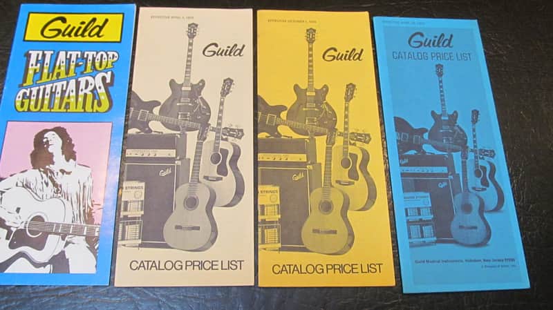Vintage Guild Guitar Price Lists Lot of 9 1969-1980 image 1