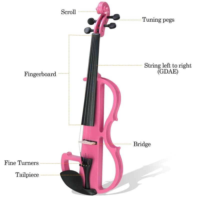 Cxxss Full Size 4/4 Bunnel Edge Electric Silent Violin for Student as gift image 1