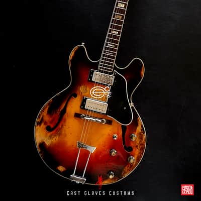 1960s Ventura Hollow body Natural/Amber Heavy Relic Made in Japan by East Gloves Customs (RARE) image 9