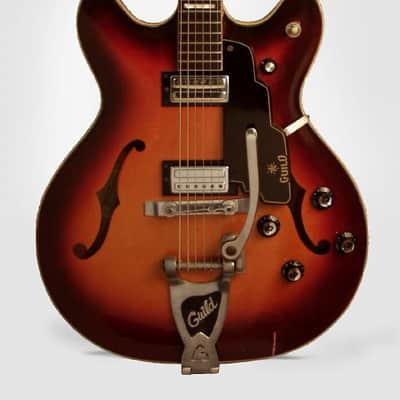 Guild Starfire V Semi-Hollow Body Electric Guitar (1964), ser. #33582, original black hard shell case. image 3
