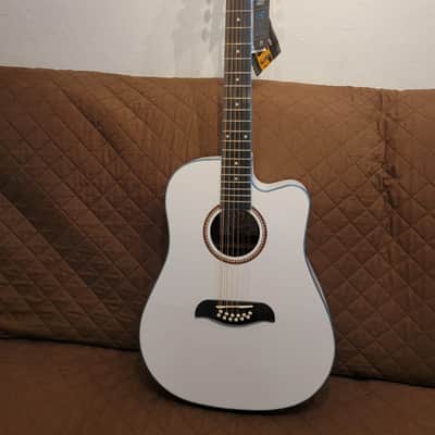 Oscar Schmidt OD312CEWH Dreadnought Cutaway Style Mahogany Neck 12-String Acoustic-Electric Guitar image 11