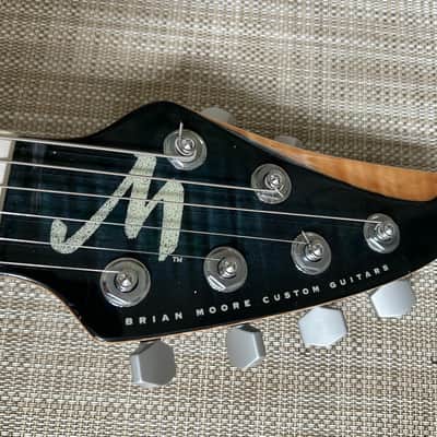 Brian Moore MC 1 mid to late 1990's - Blue Black figured top Graphite neck, image 13
