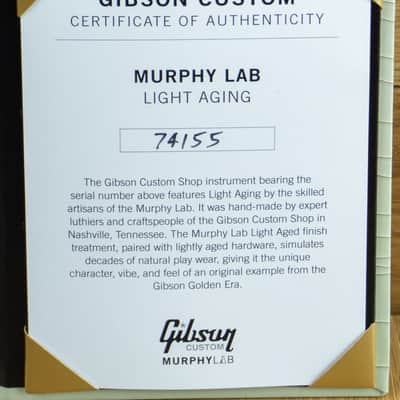 Gibson Custom Murphy Lab 57 Les Paul Light Aged Goldtop Dark Back 74155 image 7