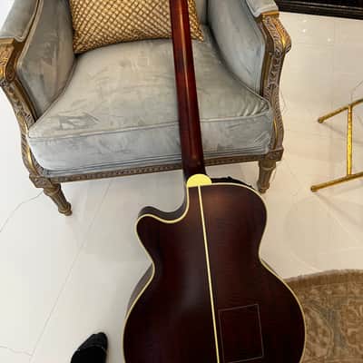 Takamine TB10 Pro Series Archtop Cutaway Acoustic/Electric Bass 2010s - Red Stain image 4