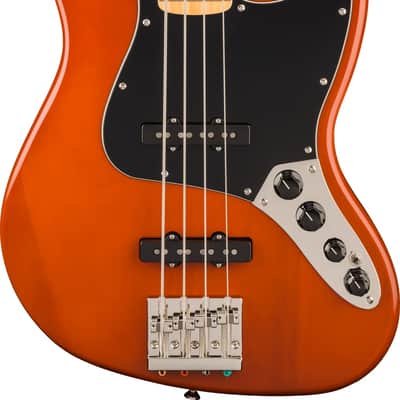 Squier Classic Vibe Active '70s Jazz Bass, Maple Fingerboard, Black Pickguard, Mocha image 1