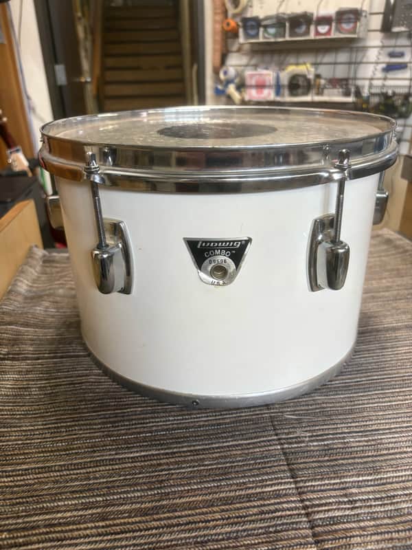 Ludwig Combo 12"x8" Concert Tom - White Cortex Wrap (1978-1980) image 1
