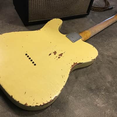 USA Relic Tele Style Electric Guitar Road Worn Yellow Nitro by Nate's Relic Guitars image 4