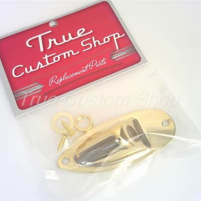 True Custom Shop® Gold Jack Plate for Fender Stratocaster Guitars Fits USA & Import image 2