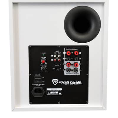 Rockville Rock Shaker 10" Inch White 400w Powered Home Theater Subwoofer Sub image 9