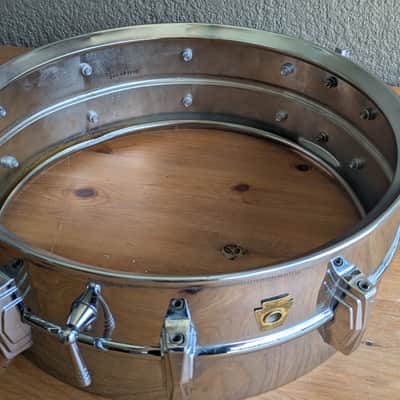 Vintage Ludwig Chrome Over Brass Snare Drum — Pre-Serial, 1961-1963 image 8