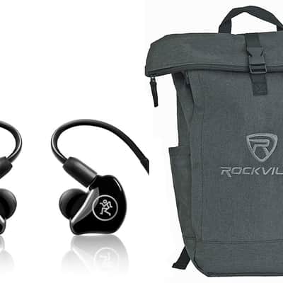 Mackie MP-220 Dual Dynamic Driver Pro In-Ear Monitors+Molded Carry Case+Backpack image 1