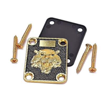 Strat Tele Style Guitar Gold Neck Plate with String Trees Retainers image 4