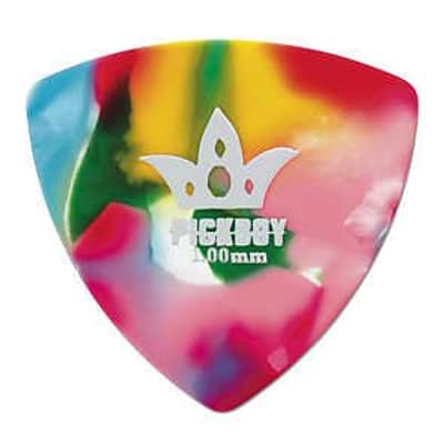 Pickboy Celluloid Guitar Picks Rounded Tri Confetti Clown 1.0mm Heavy 10 pack