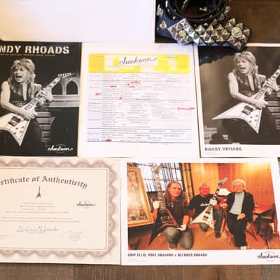 2009 Jackson Custom Shop LTD Randy Rhoads Concorde Tribute White w/ Black Pinstripes Relic +COA OHSC image 4