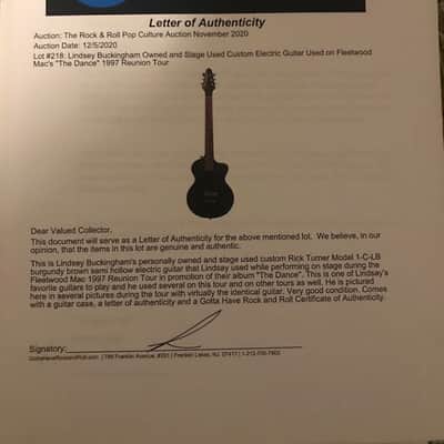 Rick Turner Rick Turner Model 1-C-LB Owned and Used by Lindsey Buckingham with Art Work Burgundy image 18