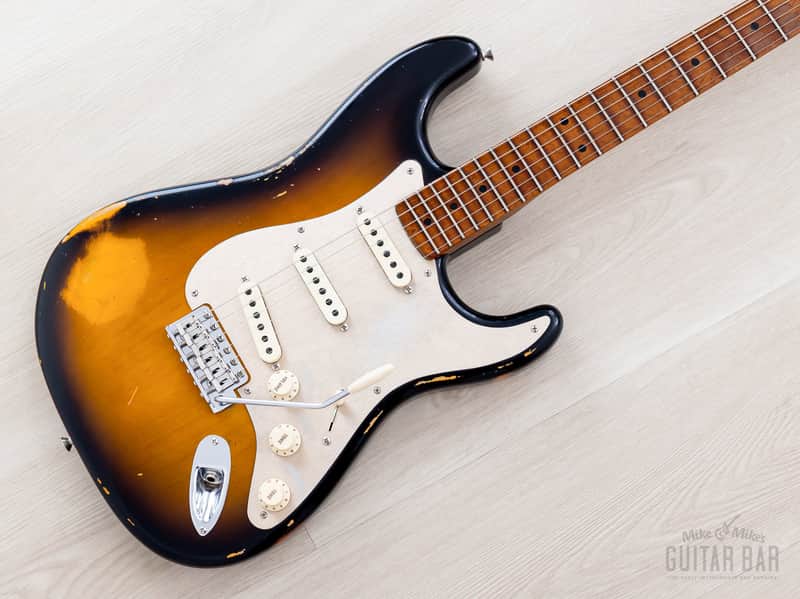 Fender Custom Shop 1956 Stratocaster Roasted Relic Faded Two-Tone Sunburst w/ Gold Guard, Fat '60s Pickups image 1