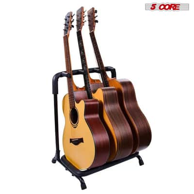 5 Core Guitar Rack Stand 3 Guitars Holder Universal Multi Storage for Acoustic Electric and Bass - GRack 3N1-GRack 3N1 OVAL image 4