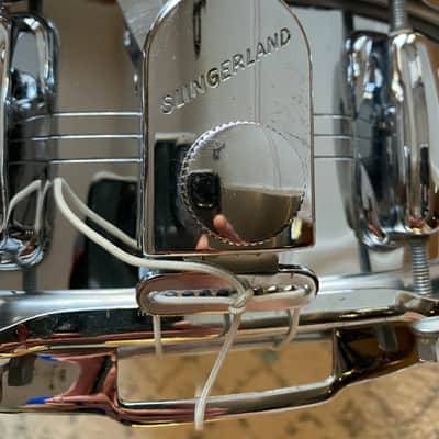 Slingerland No. 132 Gene Krupa Sound King 5x14" 10-Lug Chrome Over Brass Snare Drum 1963 - 1977 image 5