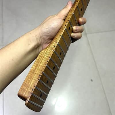AAA Custom nut 43mm 22fret Roasted flame Maple Electric guitar neck Part 12R image 4