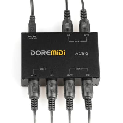 MIDI 3x3 Box Controller USB Midi Interface 3 input 3 output Midi Adapter image 1