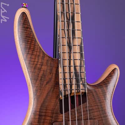 Ibanez Custom Shop Visions SR 5-String Bass Natural Bastogne Walnut image 4
