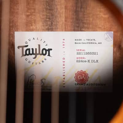 Taylor 224ce-K DLX Grand Auditorium Acoustic/Electric Guitar with Hardshell Case image 19
