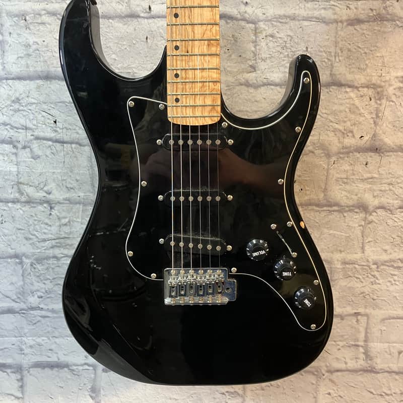 GWL George Washburn Lyon Black Stratocaster Style Guitar (With Gig Bag) image 1
